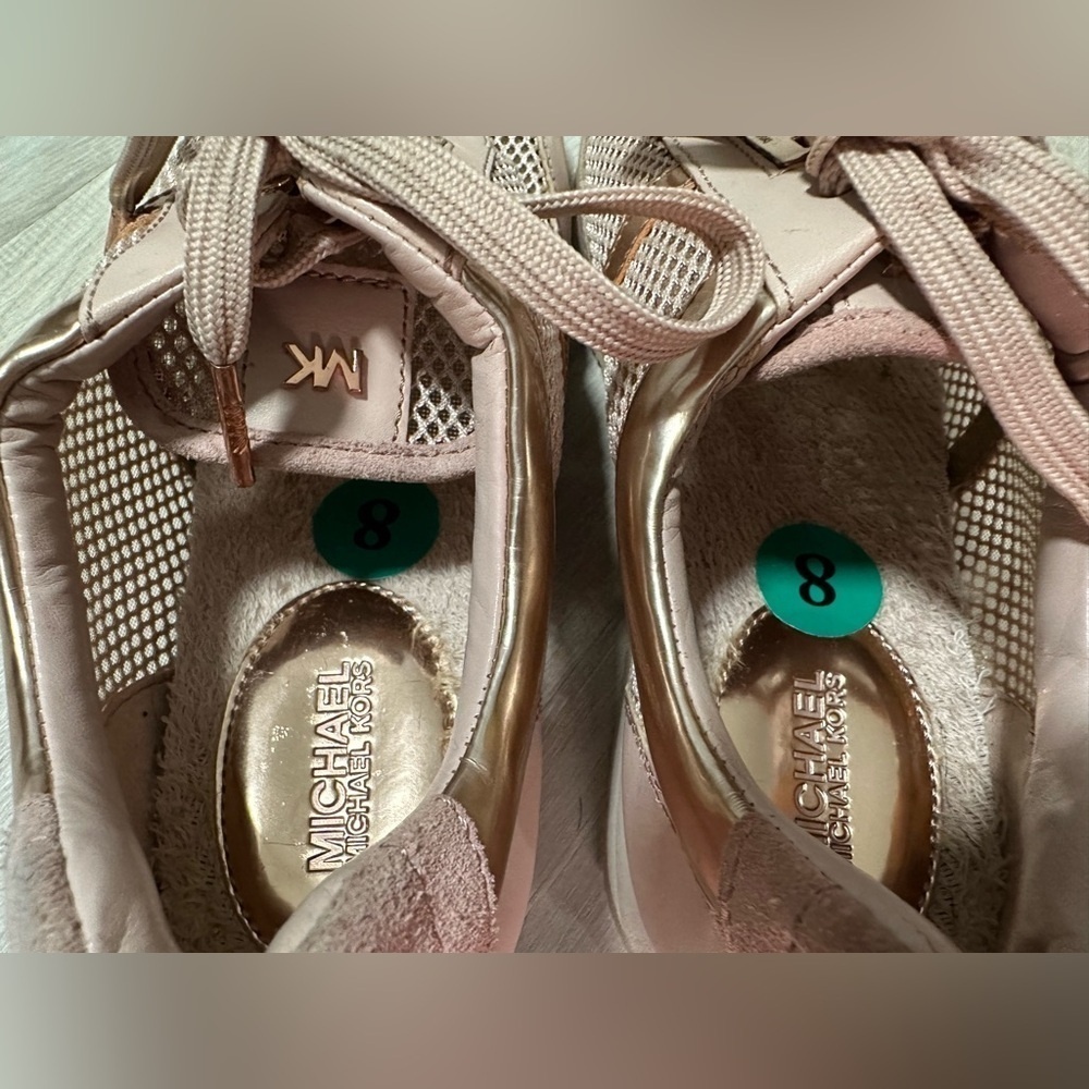 Michael Kors Maggie Trainer Pink Blush Rose Gold Size 8M - Picture 7 of 9